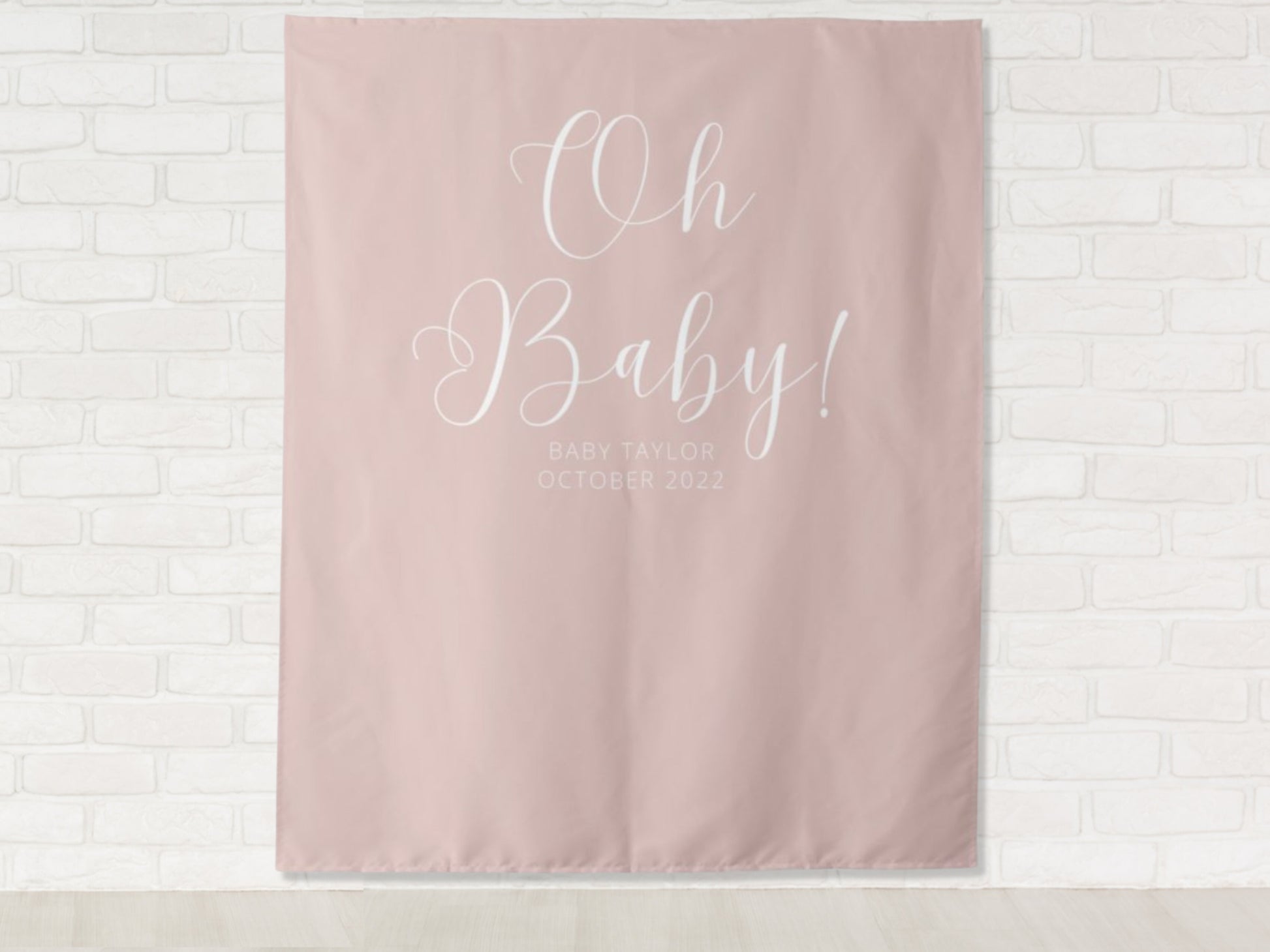 Oh Baby Personalized Baby Shower Banner | Boy or Girl Custom Party Backdrop