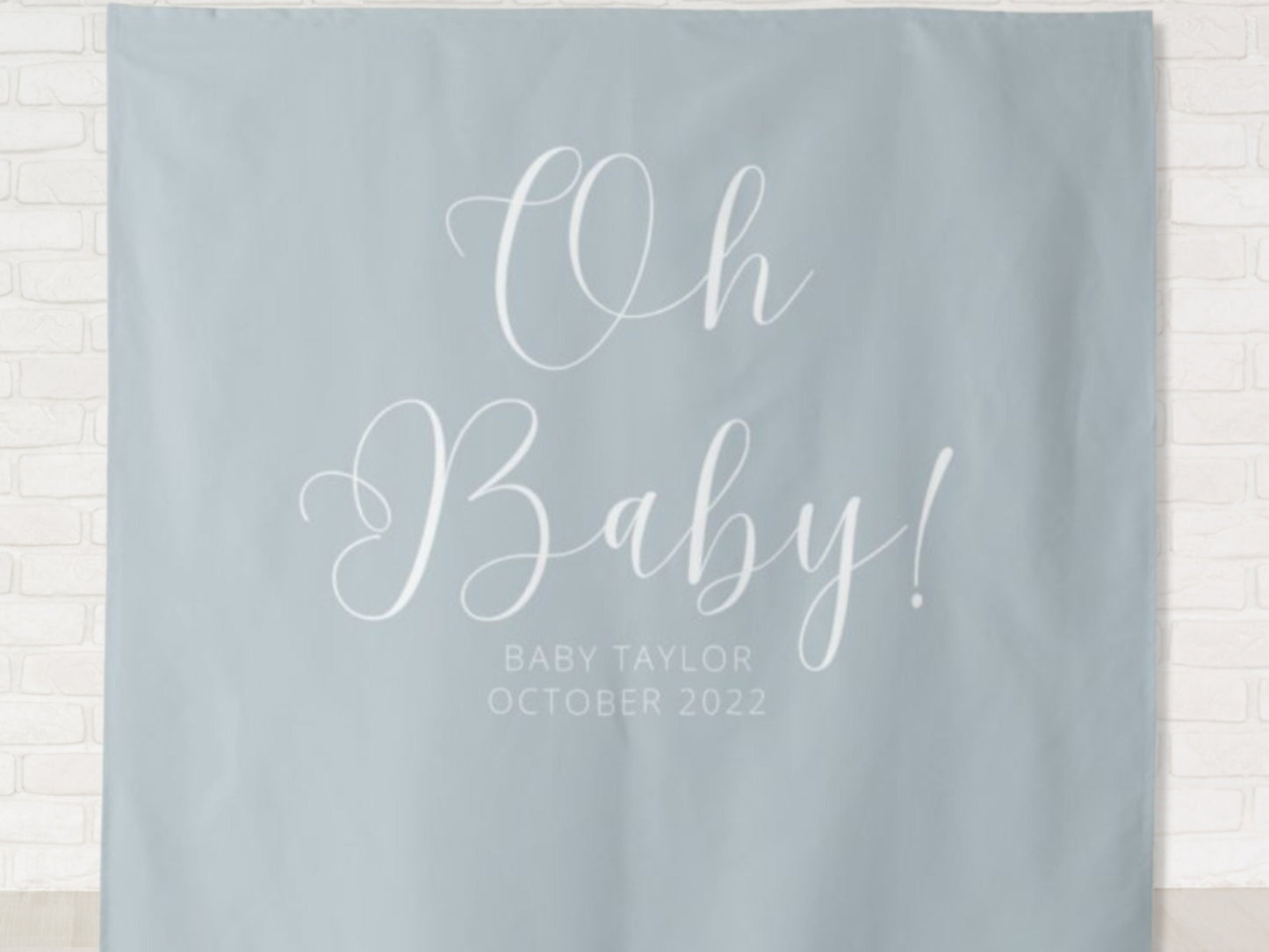 Oh Baby Personalized Baby Shower Banner | Boy or Girl Custom Party Backdrop