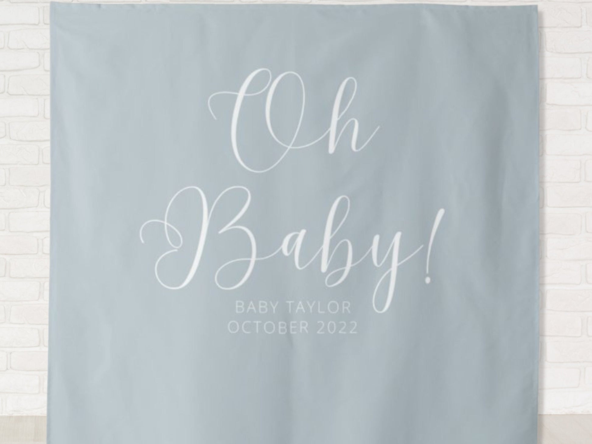 Oh Baby Personalized Baby Shower Banner | Boy or Girl Custom Party Backdrop