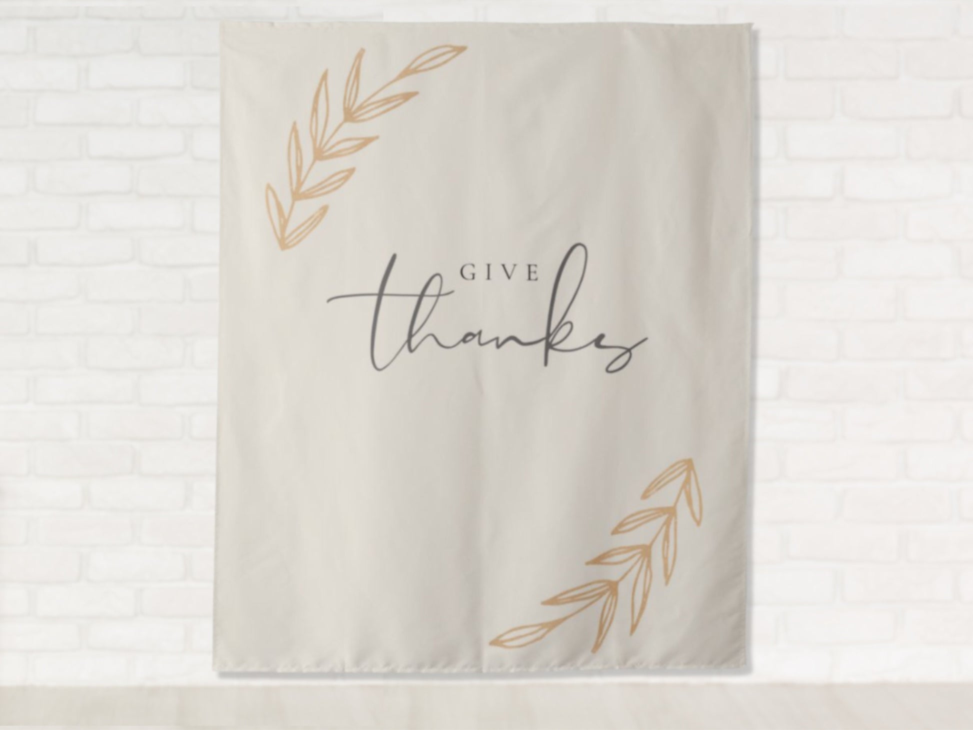 Give Thanks Boho Thanksgiving Custom Backdrop | Custom Thanksgiving or Friendsgiving Party Backdrop