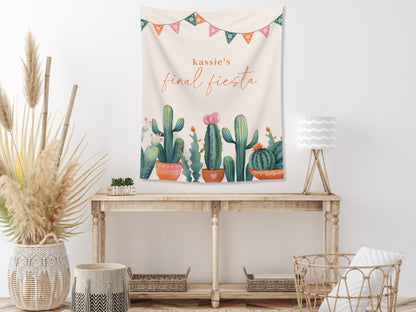Boho Cactus Final Fiesta Bachelorette Custom Backdrop | Bachelorette Weekend Personalized Banner