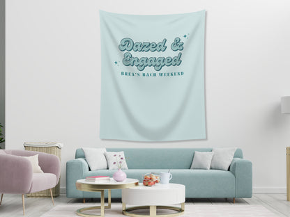 Dazed & Engaged Retro Bachelorette Weekend Custom Text Backdrop | Bachelorette Party Personalized Banner