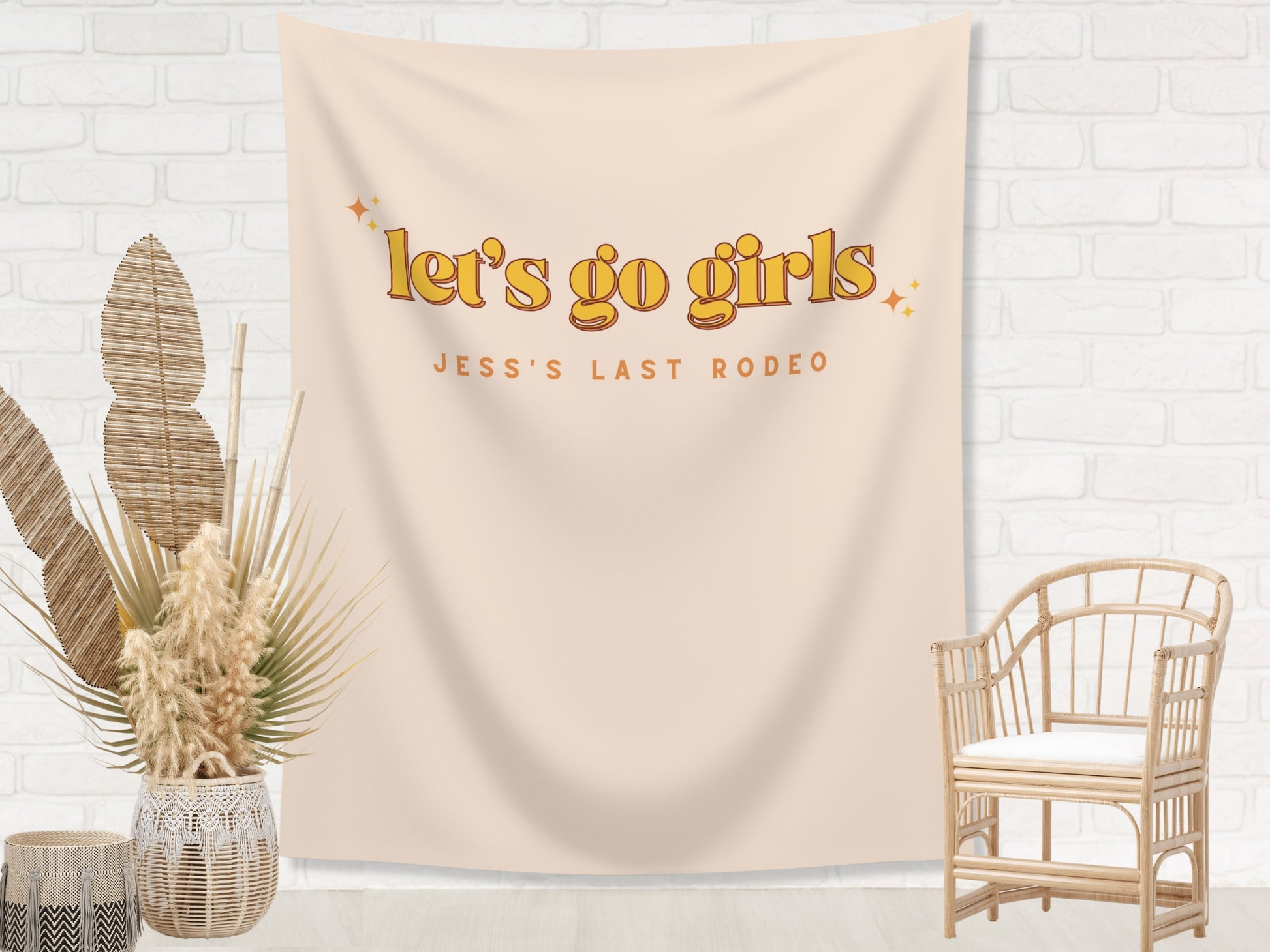Let's Go Girls Bachelorette Weekend Custom Text Backdrop | Bachelorette Party Personalized Banner | Nashville or Austin Bach Party Décor