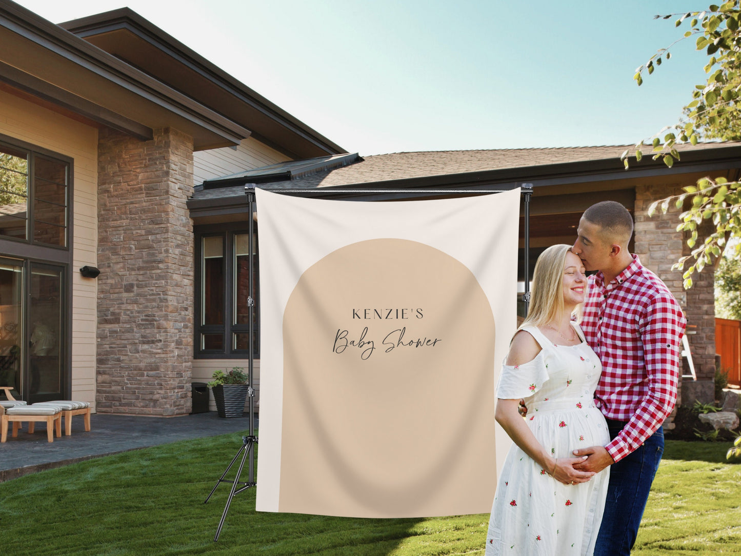 Arch Custom Text Party Banner| Personalized Arch Backdrop Retro Boho Bachelorette, Baby Shower and Birthday Party | Custom Name Banner