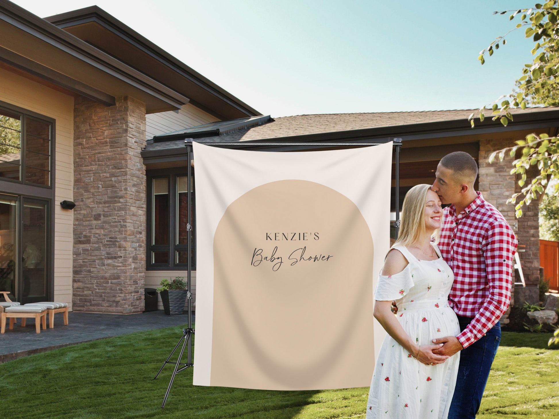 Arch Custom Text Party Banner| Personalized Arch Backdrop Retro Boho Bachelorette, Baby Shower and Birthday Party | Custom Name Banner