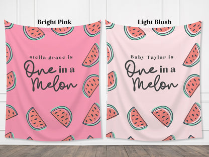 One in a Melon Summer Watermelon Customizable 1st Birthday Backdrop | Little Sweetie Custom Birthday Party or Baby Shower Banner