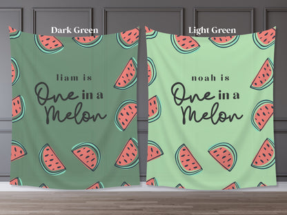 One in a Melon Summer Watermelon Customizable 1st Birthday Backdrop | Little Sweetie Custom Birthday Party or Baby Shower Banner