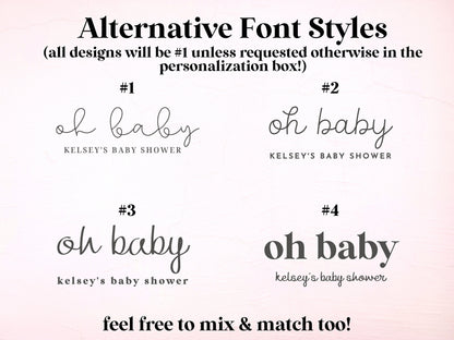 Boho Arch Floral Personalized Baby Shower Backdrop | Oh Baby Customizable Party Banner | Baby Shower Balloon Garland Décor