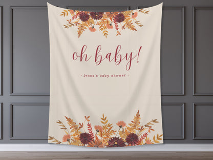 Oh Baby Banner Fall Party - Pumpkin Patch - Oh Hey Pumpkin - Our Little Pumpkin - October Baby Shower Décor - Custom Backdrop