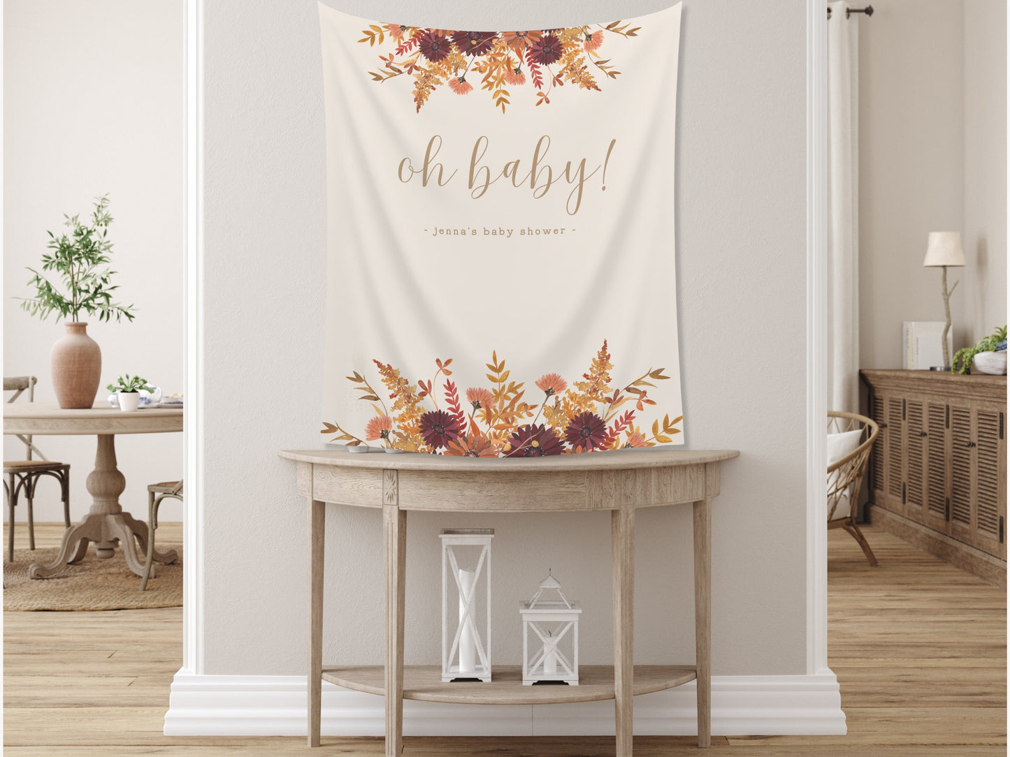 Oh Baby Banner Fall Party - Pumpkin Patch - Oh Hey Pumpkin - Our Little Pumpkin - October Baby Shower Décor - Custom Backdrop