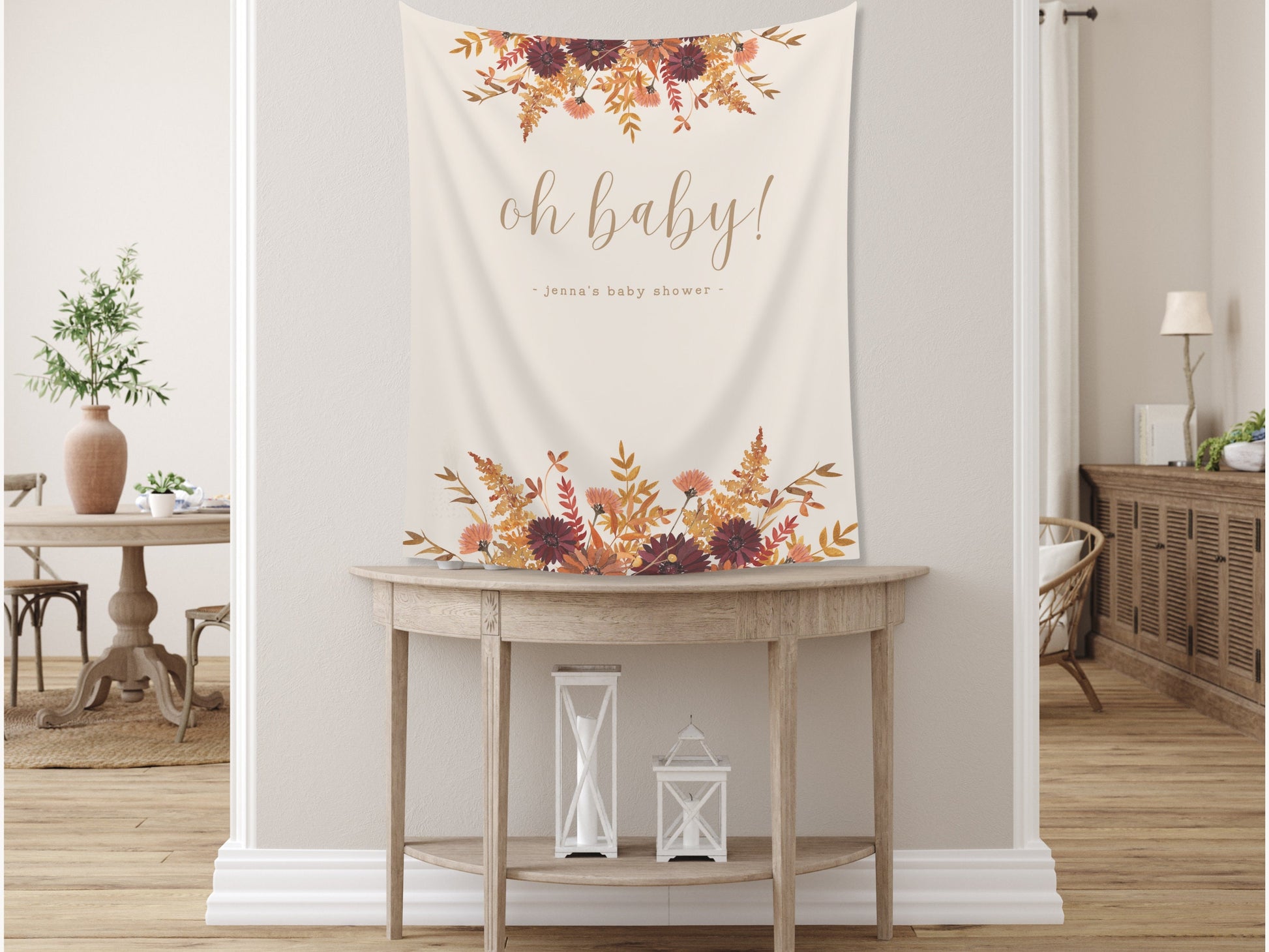Oh Baby Banner Fall Party - Pumpkin Patch - Oh Hey Pumpkin - Our Little Pumpkin - October Baby Shower Décor - Custom Backdrop