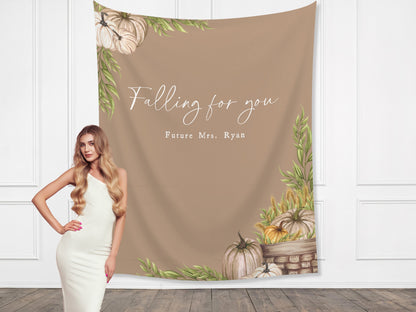 Falling in Love Banner Fall Party - Falling for You - Fall in Love  - Our Little Pumpkin - October Baby Shower Décor - Custom Backdrop - Engagement Party - Bridal Shower