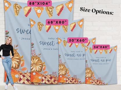 Sweet as Pie Baby Shower Custom Banner | Customizable Text November Baby Shower Backdrop | Thanksgiving Bridal Shower or Engagement Party