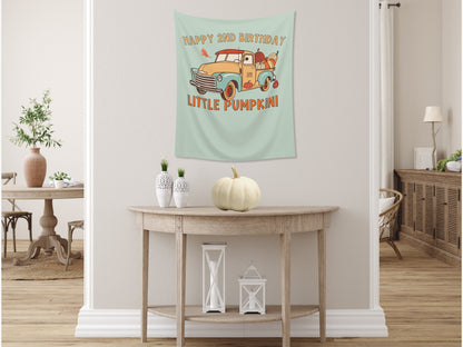 Pumpkin Patch Truck Custom Text Banner | Customizable Retro Fall Backdrop | 1st Birthday, Kids Birthday, Fall Festival or Baby Shower Décor