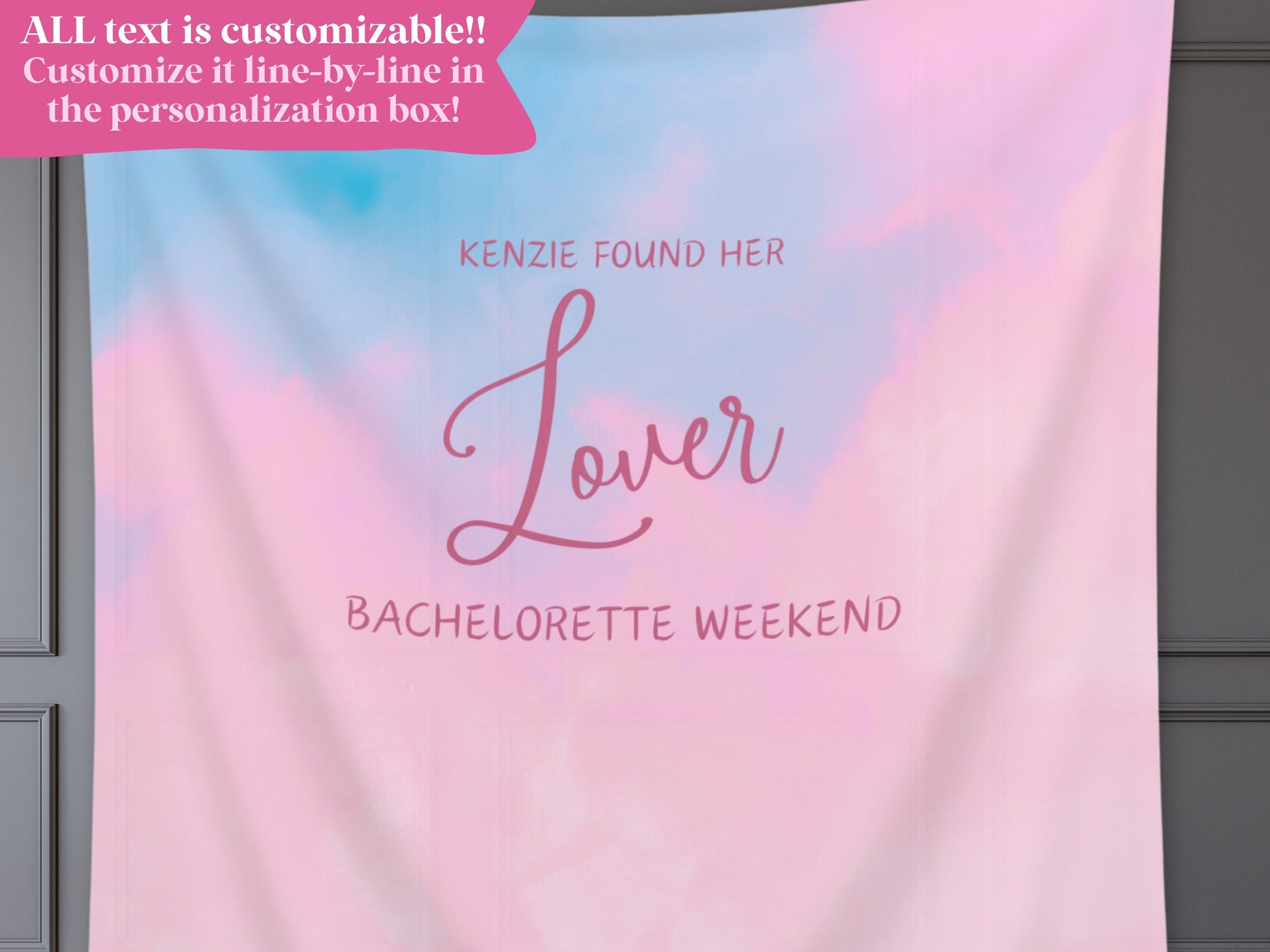 Lover Bride's Version Custom Banner | She Found Her Lover Bachelorette Party | Bride Gift | Personalized Bridal Shower Backdrop | Bride Era