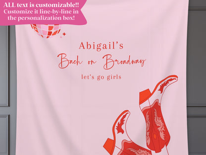 Custom Cowgirl Party Banner | Nashville Bachelorette Party | Personalized Disco Cowgirl Backdrop | Let's Go Girls | Last Rodeo | Western