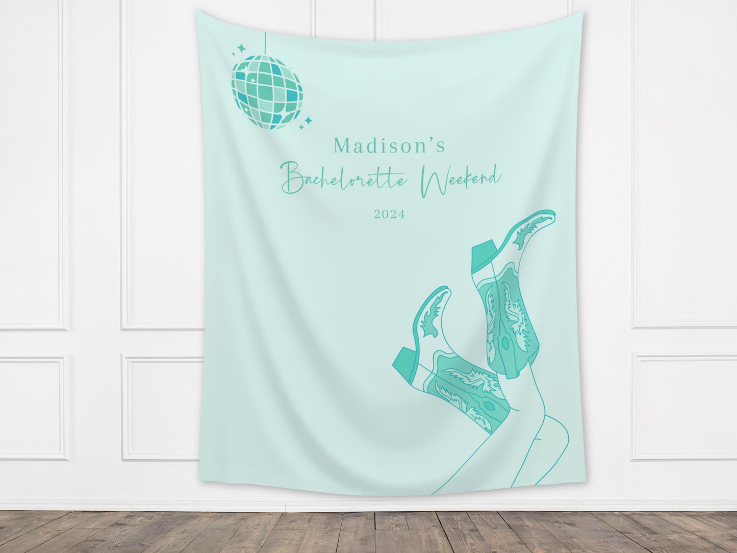 Custom Cowgirl Party Banner | Nashville Bachelorette Party | Personalized Disco Cowgirl Backdrop | Let's Go Girls | Last Rodeo | Western