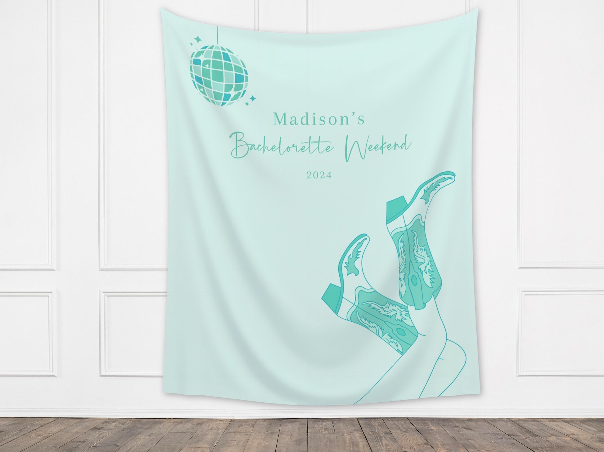 Custom Cowgirl Party Banner | Nashville Bachelorette Party | Personalized Disco Cowgirl Backdrop | Let's Go Girls | Last Rodeo | Western