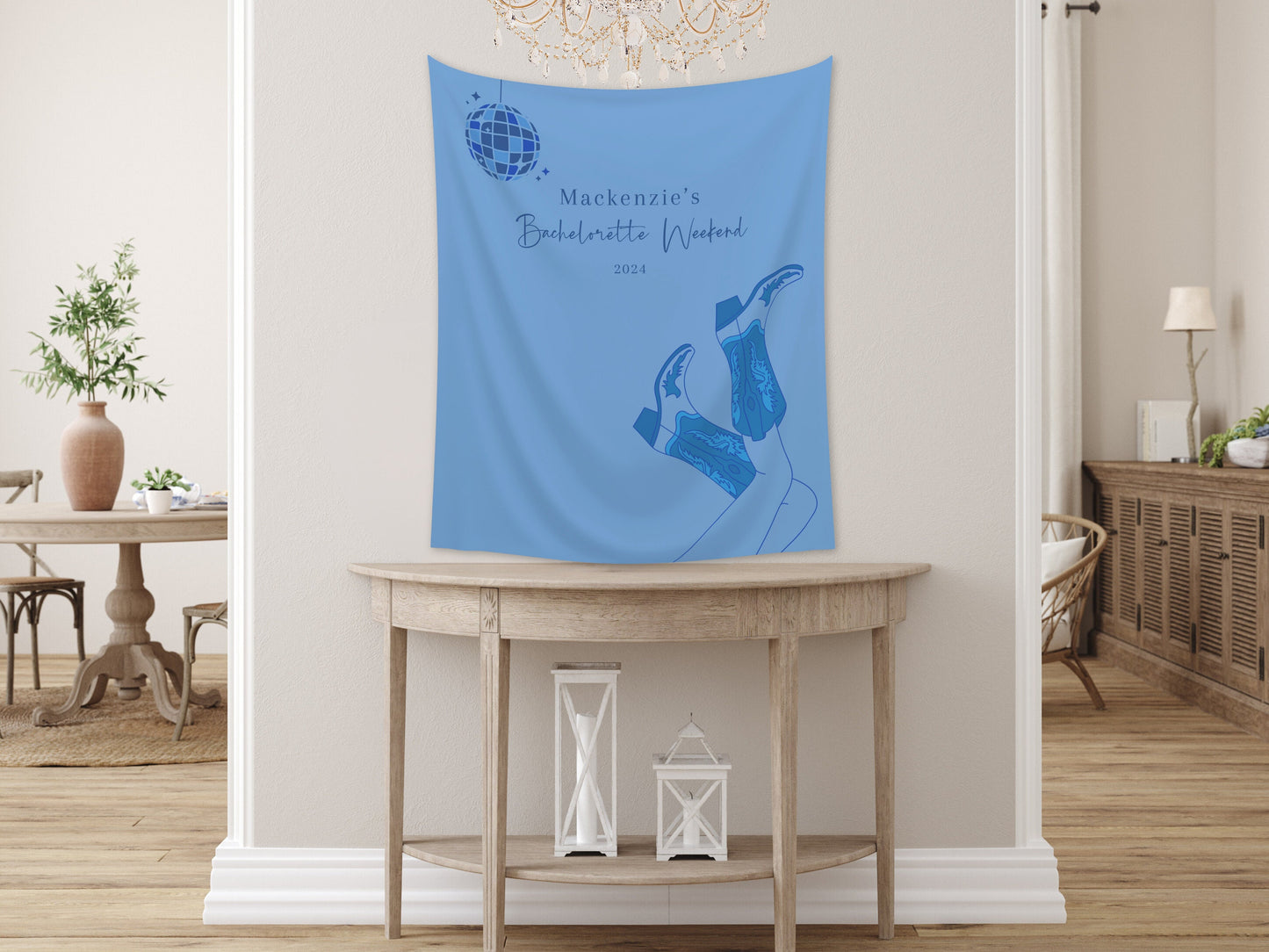 Custom Cowgirl Party Banner | Nashville Bachelorette Party | Personalized Disco Cowgirl Backdrop | Let's Go Girls | Last Rodeo | Western