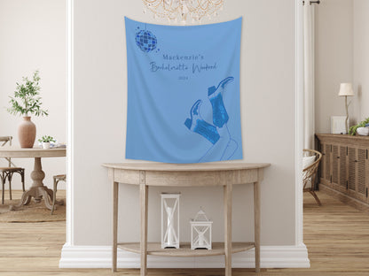 Custom Cowgirl Party Banner | Nashville Bachelorette Party | Personalized Disco Cowgirl Backdrop | Let's Go Girls | Last Rodeo | Western