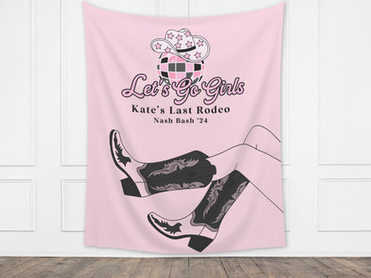 Let's Go Girls Custom Banner | Nashville Bachelorette Party | Personalized Disco Cowgirl Backdrop | | Last Rodeo | Girls Trip | Bride Gift