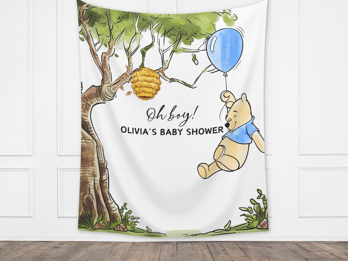 Winnie the Pooh Baby Shower Customizable Banner | Boy Baby Shower | Little Hunny Backdrop Décor | Classic Pooh Baby Shower | Pooh Birthday