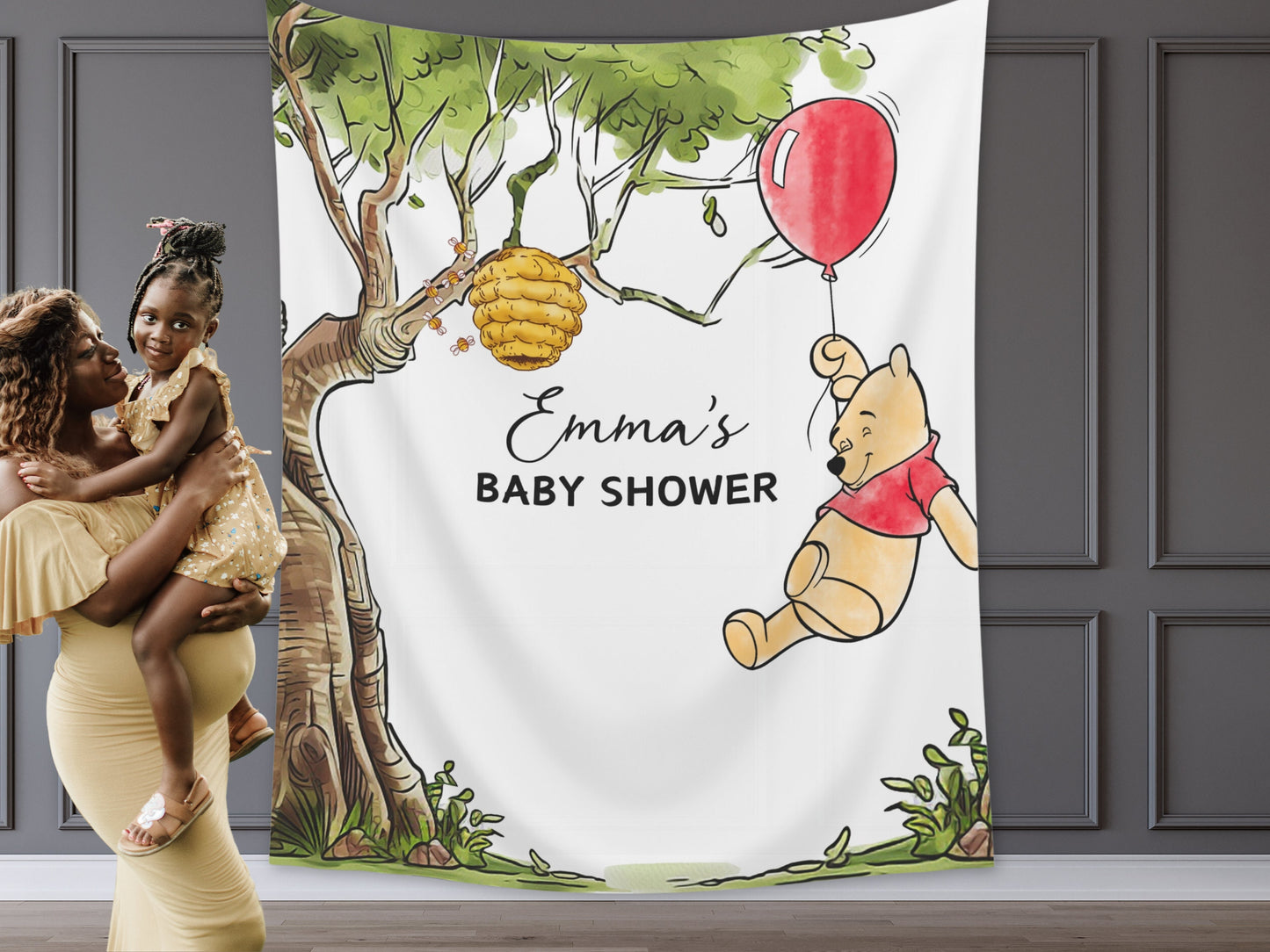 Winnie the Pooh Baby Shower Customizable Banner | Boy Baby Shower | Little Hunny Backdrop Décor | Classic Pooh Baby Shower | Pooh Birthday