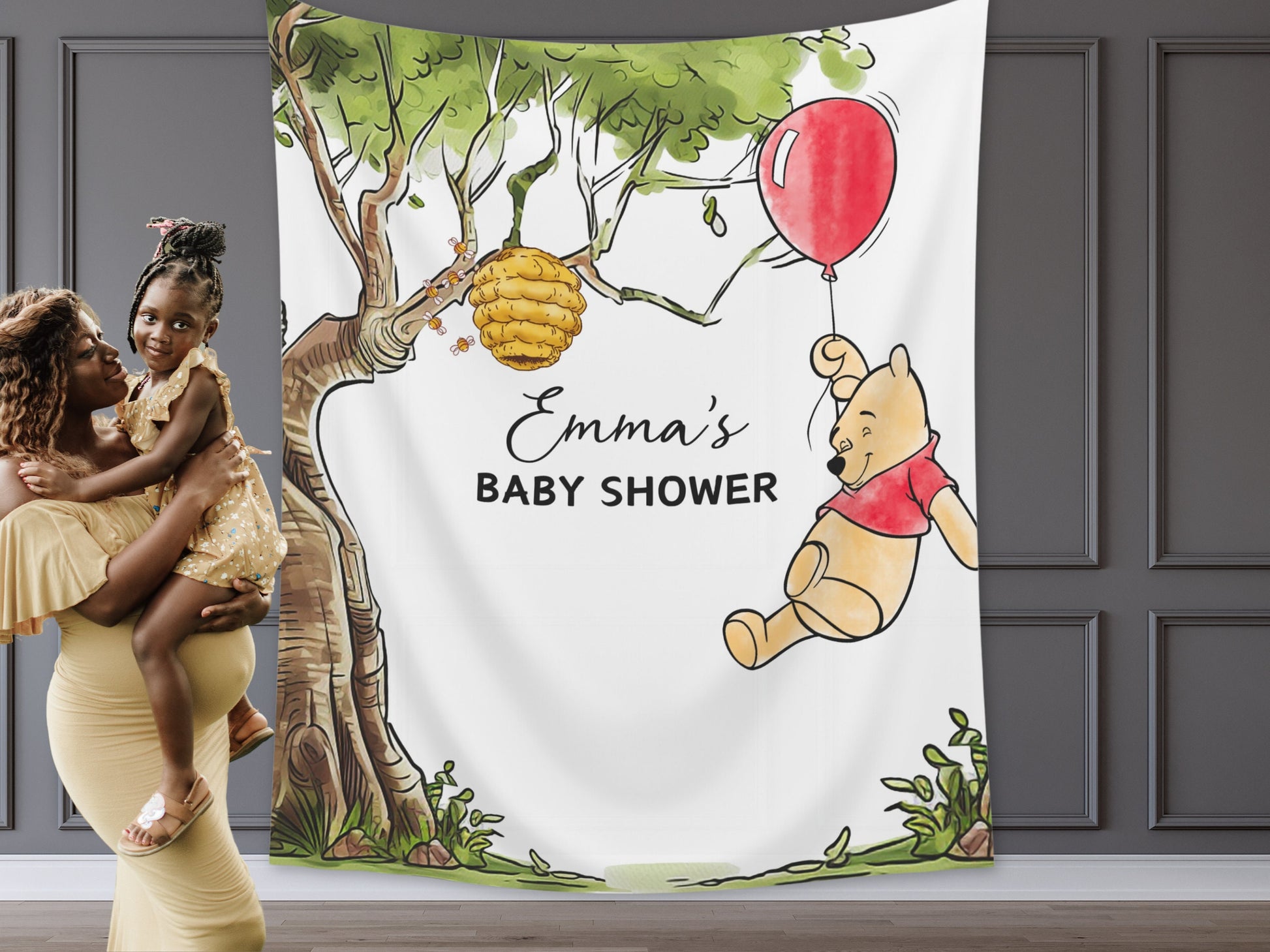 Winnie the Pooh Baby Shower Customizable Banner | Boy Baby Shower | Little Hunny Backdrop Décor | Classic Pooh Baby Shower | Pooh Birthday