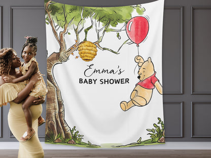 Winnie the Pooh Baby Shower Customizable Banner | Boy Baby Shower | Little Hunny Backdrop Décor | Classic Pooh Baby Shower | Pooh Birthday