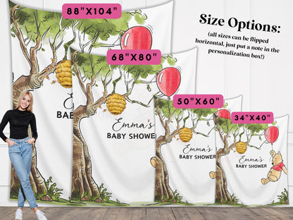 Winnie the Pooh Baby Shower Customizable Banner | Boy Baby Shower | Little Hunny Backdrop Décor | Classic Pooh Baby Shower | Pooh Birthday