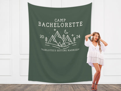 Camp Bachelorette Party Personalized Banner | Bride Last Name Lake Party Décor | Wild in the Woods Sign | Camping Bachelorette | Bridal Gift