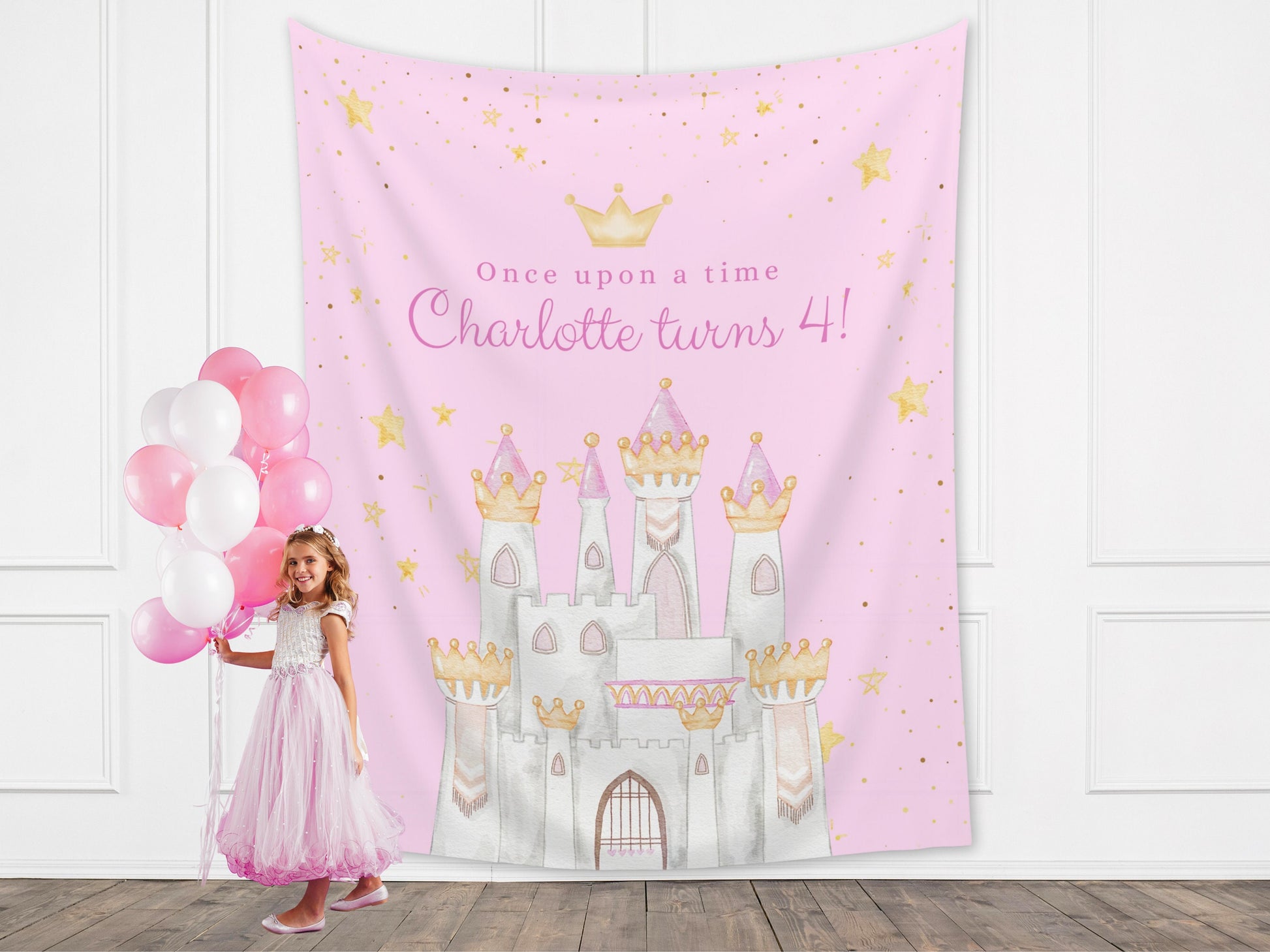 Princess Party Custom Banner | Magical Birthday Custom Backdrop | Pink Girl Birthday Party Décor | Baby Shower | Girl 1st Birthday Girl Gift