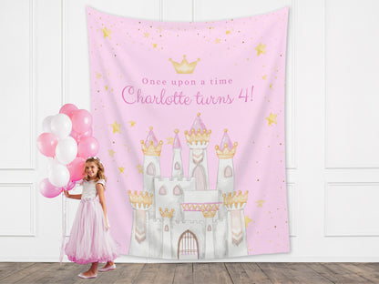 Princess Party Custom Banner | Magical Birthday Custom Backdrop | Pink Girl Birthday Party Décor | Baby Shower | Girl 1st Birthday Girl Gift
