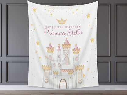 Princess Party Custom Banner | Magical Birthday Custom Backdrop | Pink Girl Birthday Party Décor | Baby Shower | Girl 1st Birthday Girl Gift