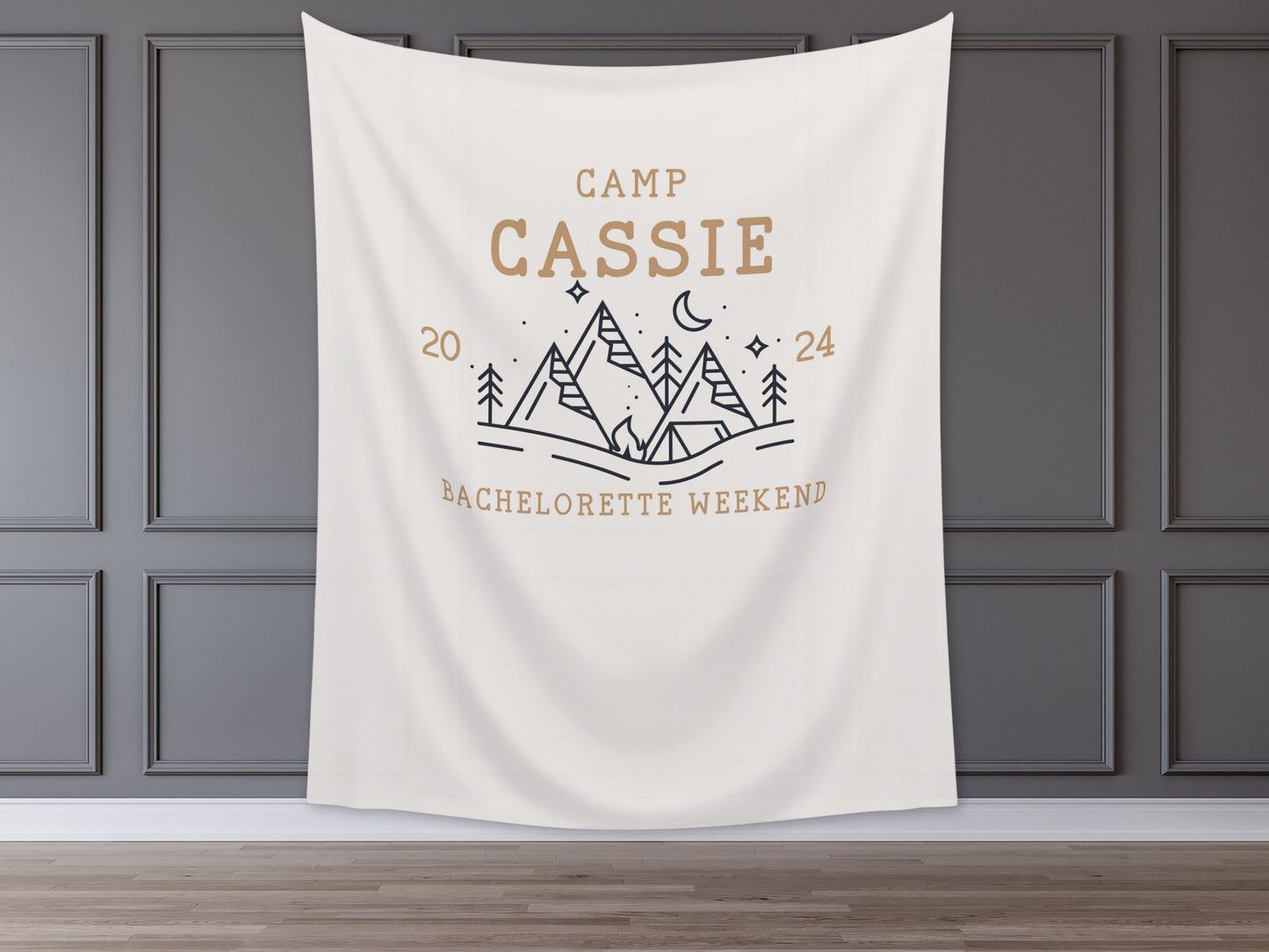 Camp Bachelorette Party Personalized Banner | Bride Last Name Lake Party Décor | Wild in the Woods Sign | Camping Bachelorette | Bridal Gift