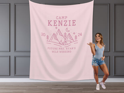 Camp Bachelorette Party Personalized Banner | Bride Last Name Lake Party Décor | Wild in the Woods Sign | Camping Bachelorette | Bridal Gift