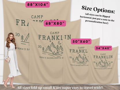 Camp Bachelorette Party Personalized Banner | Bride Last Name Lake Party Décor | Wild in the Woods Sign | Camping Bachelorette | Bridal Gift