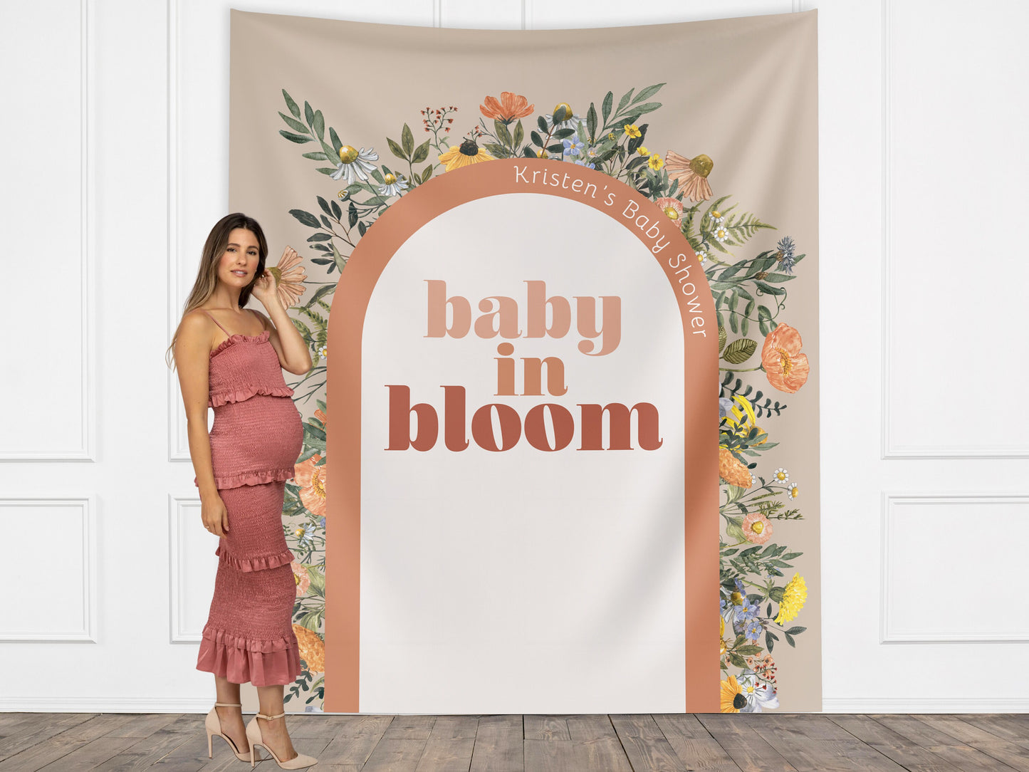 Baby in Bloom Custom Baby Shower Banner, She's a Little Wildflower, Girl Baby Shower, Boho, Retro Flower, Neutral Baby Shower, Gender Reveal