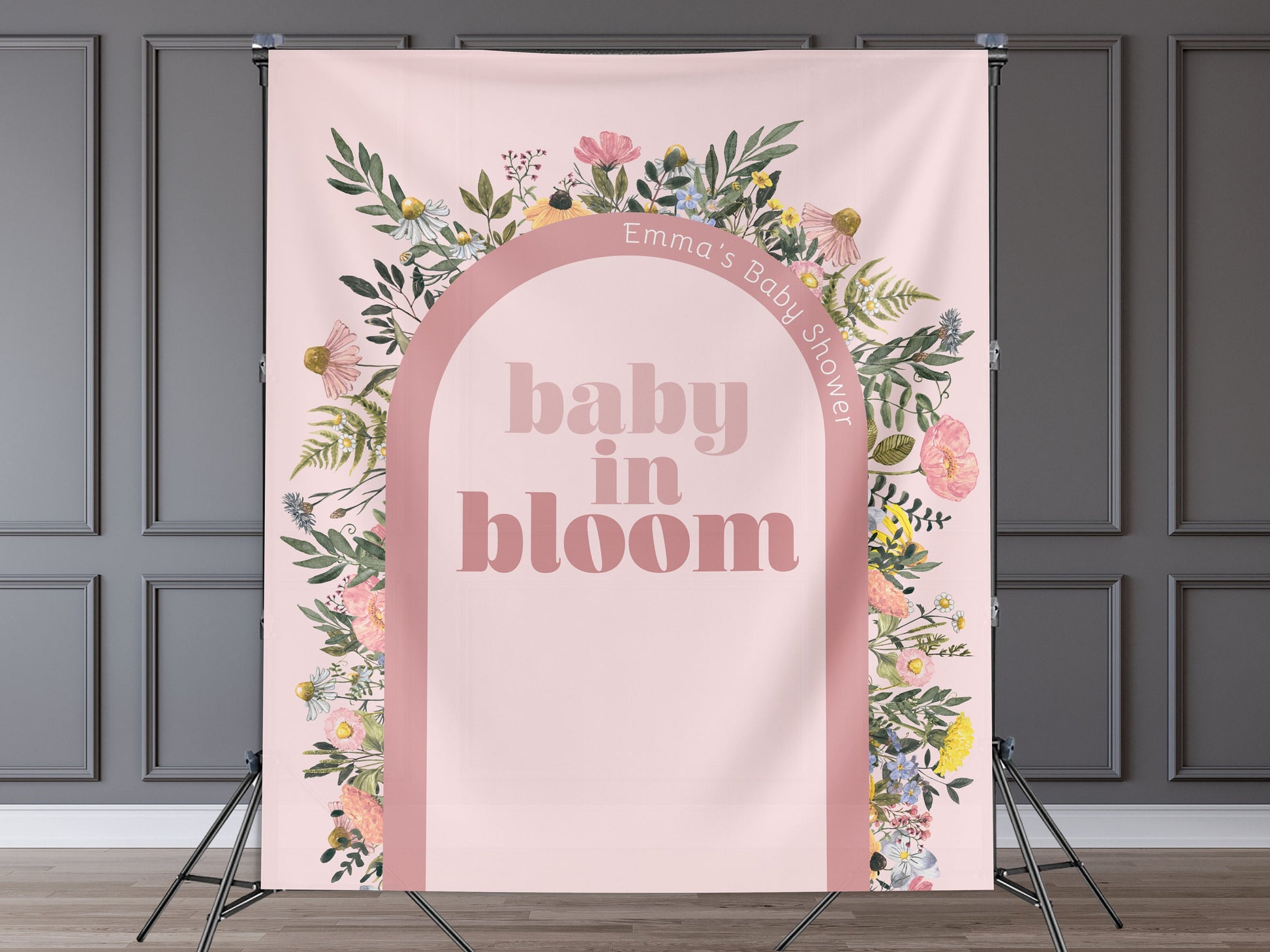 Baby in Bloom Custom Baby Shower Banner, She's a Little Wildflower, Girl Baby Shower, Boho, Retro Flower, Neutral Baby Shower, Gender Reveal