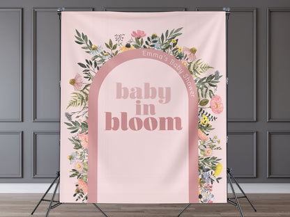 Baby in Bloom Custom Baby Shower Banner, She's a Little Wildflower, Girl Baby Shower, Boho, Retro Flower, Neutral Baby Shower, Gender Reveal