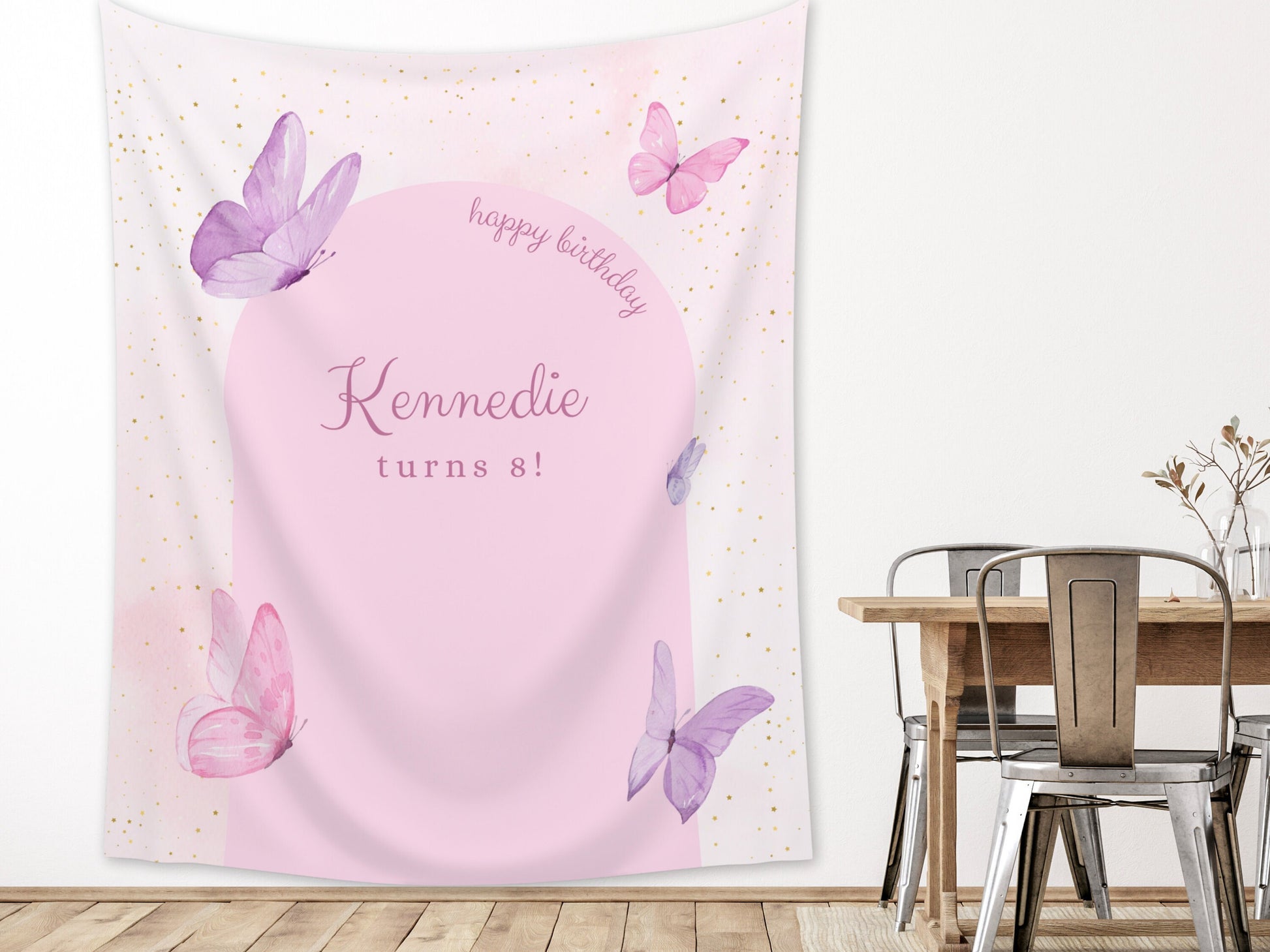 Custom Butterfly Party Banner | Little Butterfly Birthday Custom Backdrop | Pink Girl Birthday Party Décor | Baby Shower | Girl 1st Birthday