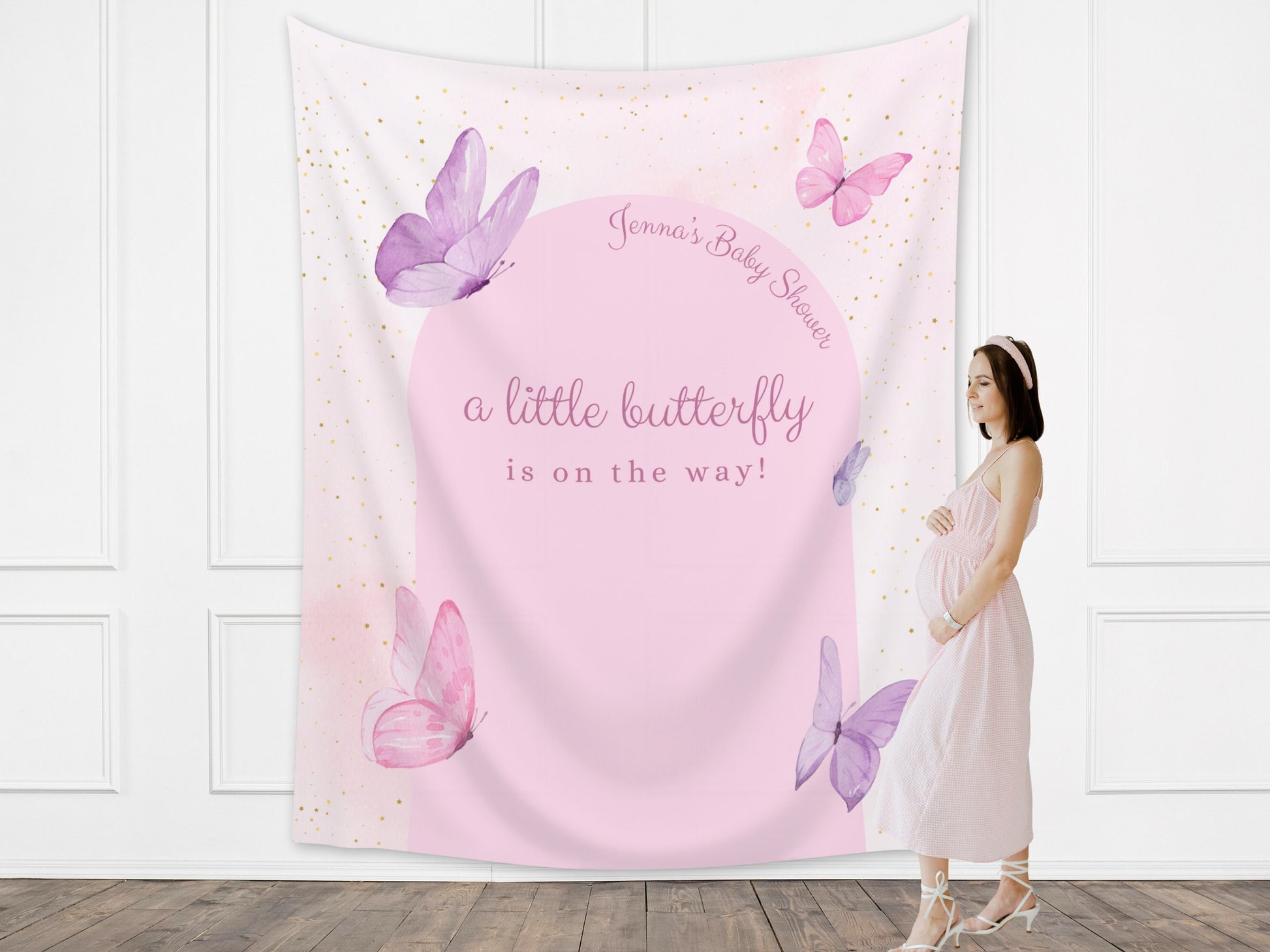 Custom Butterfly Party Banner | Little Butterfly Birthday Custom Backdrop | Pink Girl Birthday Party Décor | Baby Shower | Girl 1st Birthday