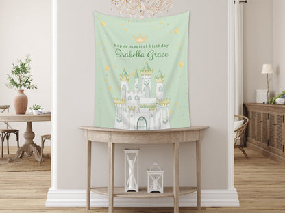 Princess Party Custom Banner | Magical Birthday Custom Backdrop | Pink Girl Birthday Party Décor | Baby Shower | Girl 1st Birthday Girl Gift