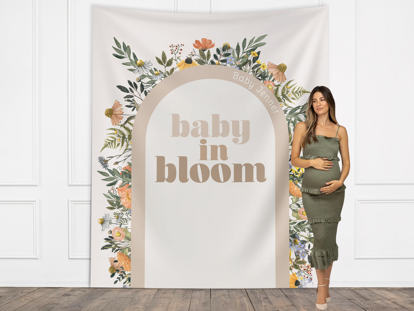 Baby in Bloom Custom Baby Shower Banner, She's a Little Wildflower, Girl Baby Shower, Boho, Retro Flower, Neutral Baby Shower, Gender Reveal