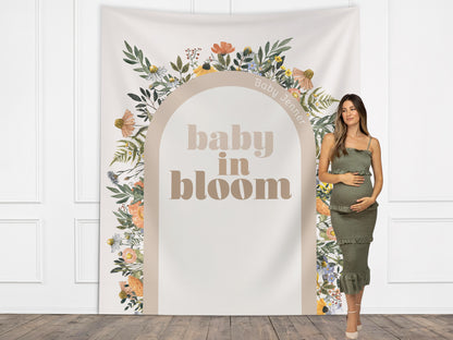 Baby in Bloom Custom Baby Shower Banner, She's a Little Wildflower, Girl Baby Shower, Boho, Retro Flower, Neutral Baby Shower, Gender Reveal