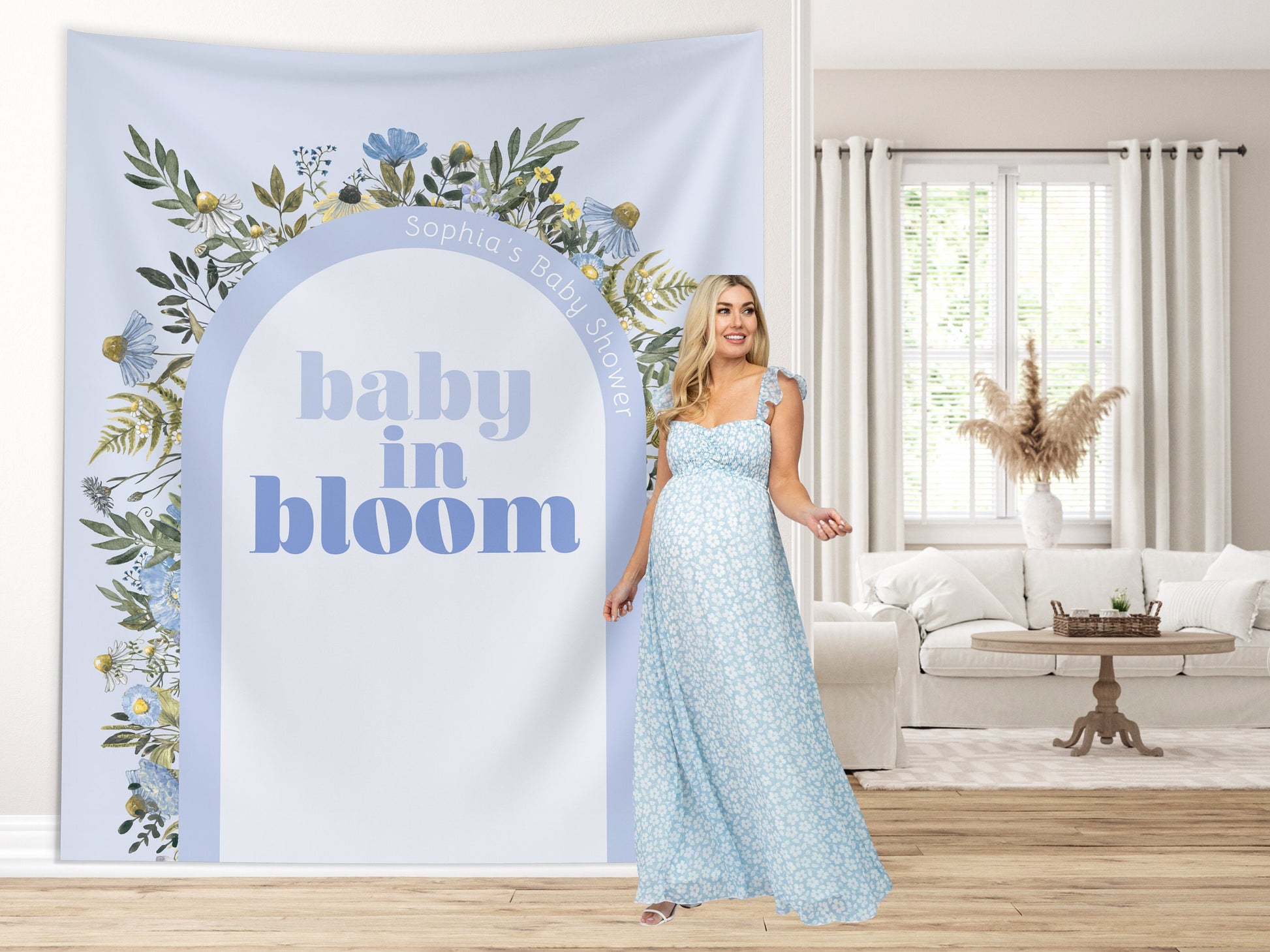 Baby in Bloom Custom Baby Shower Banner, She's a Little Wildflower, Girl Baby Shower, Boho, Retro Flower, Neutral Baby Shower, Gender Reveal