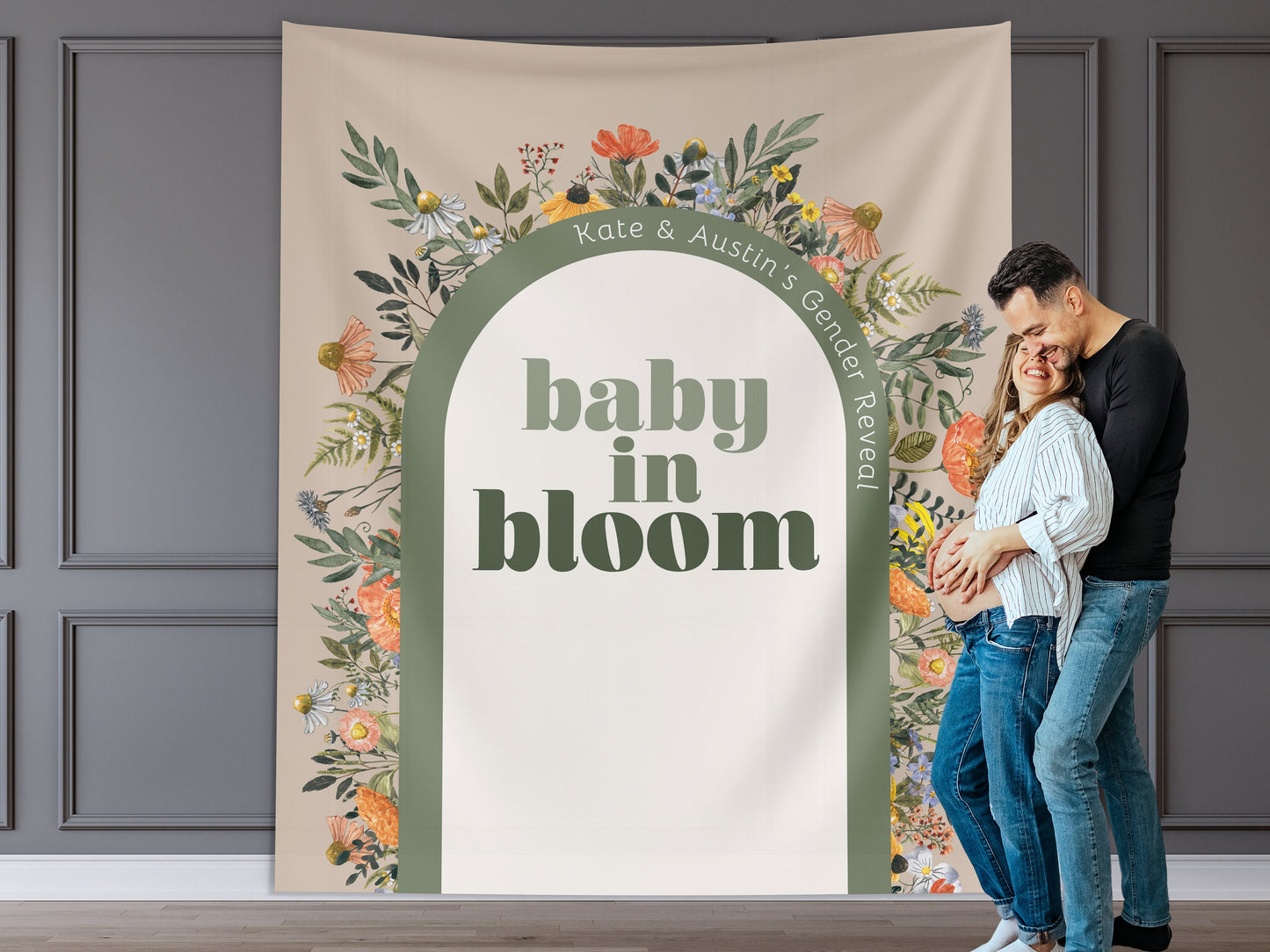 Baby in Bloom Custom Baby Shower Banner, She's a Little Wildflower, Girl Baby Shower, Boho, Retro Flower, Neutral Baby Shower, Gender Reveal