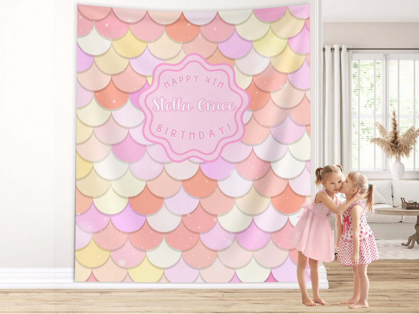 Mermaid Birthday Party Custom Banner, Under the Sea Backdrop, Girl Birthday Party Décor, One-der the Sea, Girl Mermaid Party