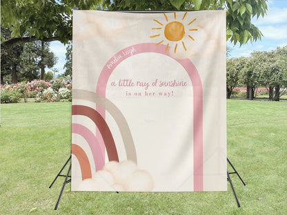 Boho Rainbow Baby Shower Custom Banner, Boho Sunshine Baby Shower Décor, Here Comes the Son Boy Baby Shower, Gender Neutral Baby Shower
