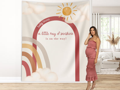 Boho Rainbow Baby Shower Custom Banner, Boho Sunshine Baby Shower Décor, Here Comes the Son Boy Baby Shower, Gender Neutral Baby Shower